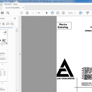 ALLIS CHALMERS CRAWLER TRACTOR MODEL HD11E HD11AG PARTS MANUAL PM 70651802  - PDF DOWNLOAD