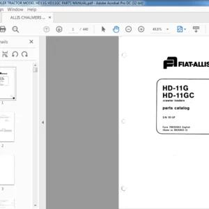 ALLIS CHALMERS CRAWLER TRACTOR MODEL HD11G HD11GC PARTS MANUAL - PDF DOWNLOAD