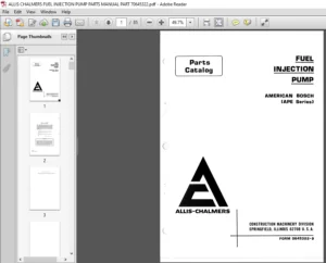 ALLIS CHALMERS FUEL INJECTION PUMP PARTS MANUAL PART 70645322 - PDF DOWNLOAD