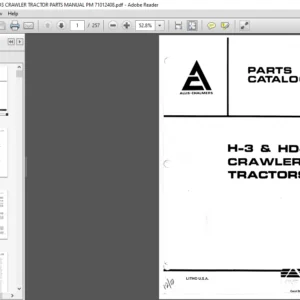 ALLIS CHALMERS H3 HD3 CRAWLER TRACTOR PARTS MANUAL PM 71012408 - PDF DOWNLOAD