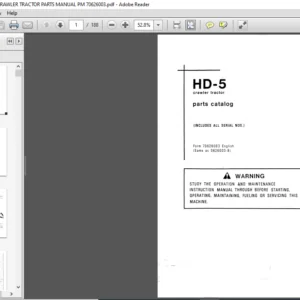 ALLIS CHALMERS HD5 CRAWLER TRACTOR PARTS MANUAL PM 70626003 - PDF DOWNLOAD
