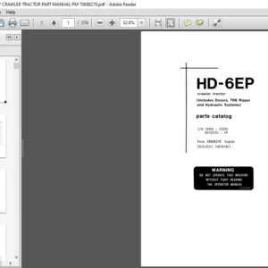 ALLIS CHALMERS HD6EP CRAWLER TRACTOR PART MANUAL PM 70698279 - PDF DOWNLOAD