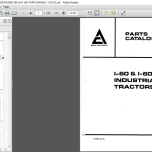 ALLIS CHALMERS TRACTOR MODELS I60 AND I600 PARTS MANUAL 1012420 - PDF DOWNLOAD