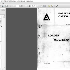 ALLIS CHALMERS WHEEL LOADER 840C PARTS MANUAL SN 4001 4200 - PDF DOWNLOAD