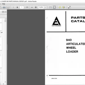 ALLIS CHALMERS WHEEL LOADER 940 PARTS MANUAL 9005001 - PDF DOWNLOAD