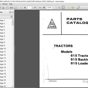 ALLIS CHALMERS WHEELED 615 TRACTOR BACKHOE LOADER PARTS MANUAL FORM 1008928 - PDF DOWNLOAD