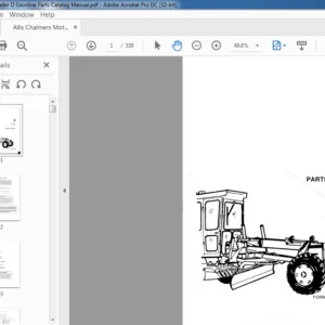 Allis Chalmers Motor Grader D Gasoline Parts Catalog Manual - pdf download