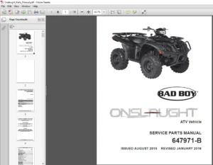 BAD BOY 0NSLAUGHT 647971-B Service Manual (Gasoline) - PDF DOWNLOAD