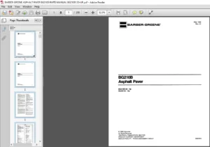 BARBER GREENE ASPHALT PAVER BG210B PARTS MANUAL BG210B120-UP - PDF DOWNLOAD