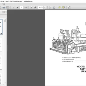 BARBER GREENE BG225 ASPHALT PAVER PARTS MANUAL - PDF DOWNLOAD
