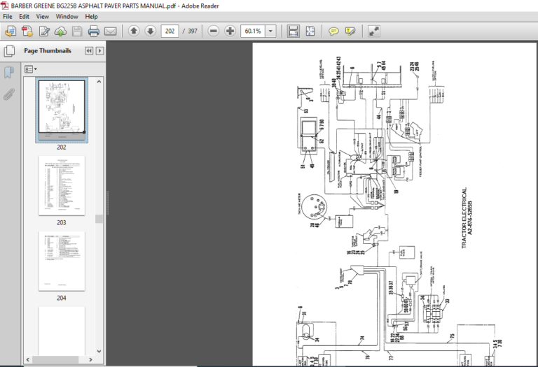 BARBER GREENE BG225B ASPHALT PAVER PARTS MANUAL - PDF DOWNLOAD ...