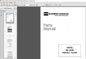 BARBER GREENE BG225B ASPHALT PAVER PARTS MANUAL - PDF DOWNLOAD