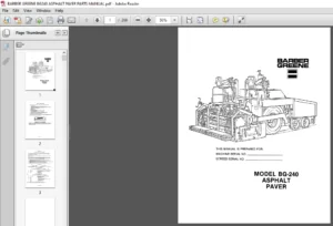 BARBER GREENE BG240 ASPHALT PAVER PARTS MANUAL - PDF DOWNLOAD