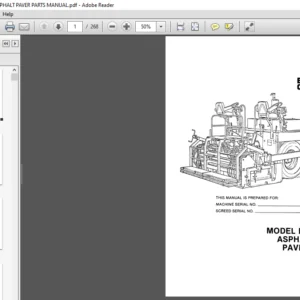 BARBER GREENE BG240 ASPHALT PAVER PARTS MANUAL - PDF DOWNLOAD