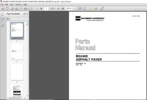 BARBER GREENE BG240B ASPHALT PAVER PARTS MANUAL BG240B576-up - PDF DOWNLOAD