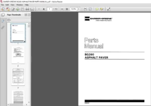BARBER GREENE BG260 ASPHALT PAVER PARTS MANUAL - PDF DOWNLOAD
