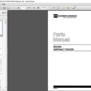 BARBER GREENE BG260 ASPHALT PAVER PARTS MANUAL - PDF DOWNLOAD