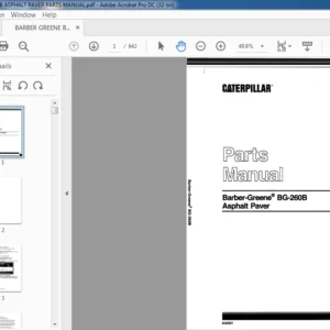 BARBER GREENE BG260B ASPHALT PAVER PARTS MANUAL - PDF DOWNLOAD