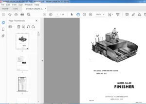 BARBER GREENE SA-40 FINISHER PARTS MANUAL - PDF DOWNLOAD