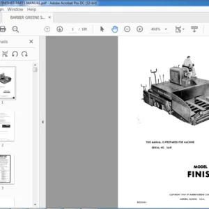 BARBER GREENE SA-40 FINISHER PARTS MANUAL - PDF DOWNLOAD