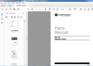 BARBER GREENE SA141 ASPHALT PAVER PARTS MANUAL - PDF DOWNLOAD