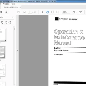 BARBER GREENE SA145 ASPHALT PAVER Operation & Maintenance Manual - PDF DOWNLOAD