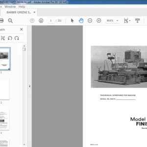 BARBER GREENE SA41 FINISHER PARTS MANUAL - PDF DOWNLOAD