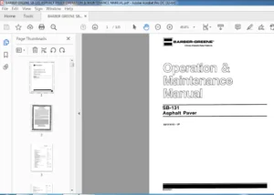 BARBER GREENE SB-131 ASPHALT PAVER OPERATION & MAINTENANCE MANUAL - PDF DOWNLOAD
