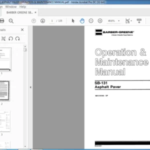 BARBER GREENE SB-131 ASPHALT PAVER OPERATION & MAINTENANCE MANUAL - PDF DOWNLOAD