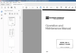 BARBER GREENE SB-41 ASPHALT PAVER OPERATION & MAINTENANCE MANUAL - PDF DOWNLOAD