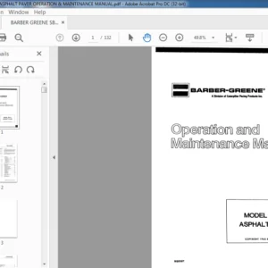 BARBER GREENE SB-41 ASPHALT PAVER OPERATION & MAINTENANCE MANUAL - PDF DOWNLOAD