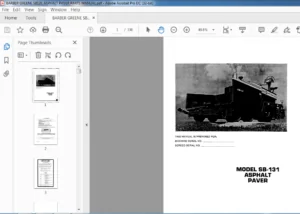 BARBER GREENE SB131 ASPHALT PAVER PARTS MANUAL - pdf download