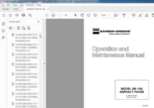 BARBER GREENE SB140 ASPHALT PAVER OPERATION & MAINTENANCE MANUAL - PDF DOWNLOAD