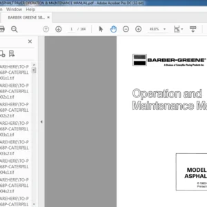 BARBER GREENE SB140 ASPHALT PAVER OPERATION & MAINTENANCE MANUAL - PDF DOWNLOAD