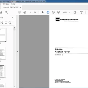 BARBER GREENE SB140 ASPHALT PAVER PARTS MANUAL - PDF DOWNLOAD