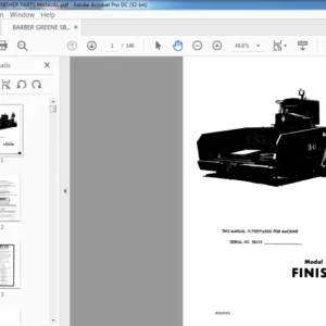 BARBER GREENE SB41 FINISHER PARTS MANUAL - PDF DOWNLOAD
