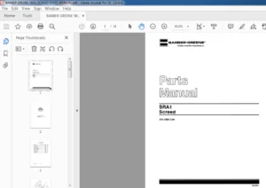 BARBER GREENE SRG0 SCREED PARTS MANUAL - PDF DOWNLOAD