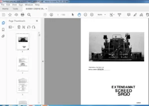 BARBER GREENE SRG0 SCREED Spare Parts Manual PDF