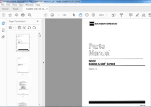BARBER GREENE SRG2 Extend-A-Mat Screed PARTS MANUAL - PDF DOWNLOAD