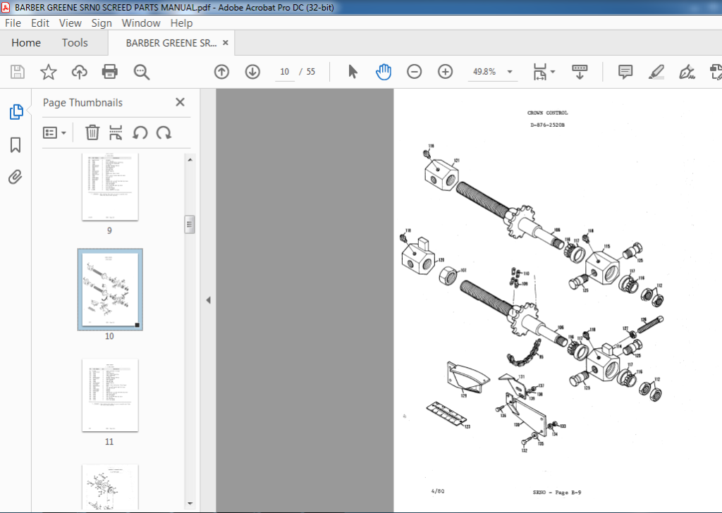 BARBER GREENE SRN0 SCREED PARTS MANUAL - PDF DOWNLOAD - HeyDownloads ...