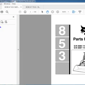 BOBCAT 853 SKID STEER PARTS MANUAL - PDF DOWNLOAD