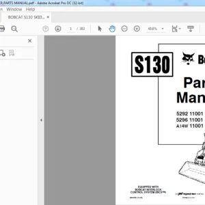 BOBCAT S130 SKID STEER PARTS MANUAL - PDF DOWNLOAD
