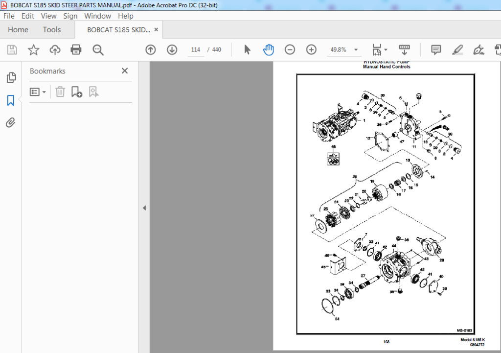 BOBCAT S185 SKID STEER PARTS MANUAL - PDF DOWNLOAD - HeyDownloads ...