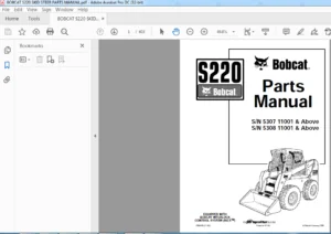 BOBCAT S220 SKID STEER PARTS MANUAL - PDF DOWNLOAD