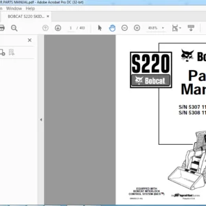 BOBCAT S220 SKID STEER PARTS MANUAL - PDF DOWNLOAD