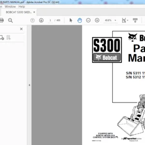 BOBCAT S300 SKID STEER PARTS MANUAL - PDF DOWNLOAD