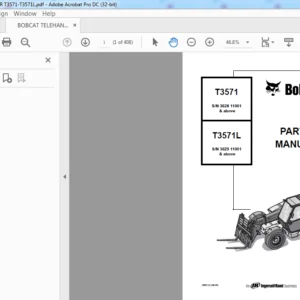 BOBCAT TELEHANDLER T3571-T3571L Parts Manual - PDF DOWNLOAD