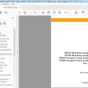 CASE SR250, SV300 SKID STEER LOADER TR320, TV380 COMPACT TRACK LOADER TIER 4 PARTS MANUAL - PDF DOWNLOAD