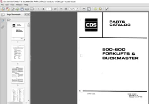CDS 500-600 FORKLIFT & BUCKMASTER PARTS CATALOG MANUAL 1012401 - PDF DOWNLOAD