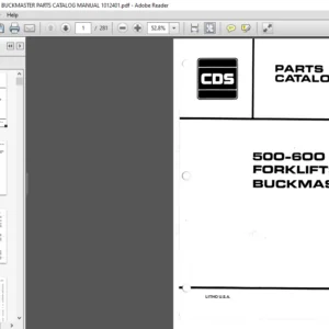 CDS 500-600 FORKLIFT & BUCKMASTER PARTS CATALOG MANUAL 1012401 - PDF DOWNLOAD